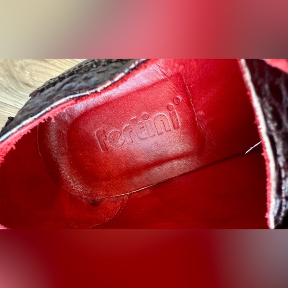 Fertini MEN'S SHOES ALLIGATOR PRINT / CALF-SKIN LEATHER OXFORDS Size 41/8 LNC - Picture 5 of 7